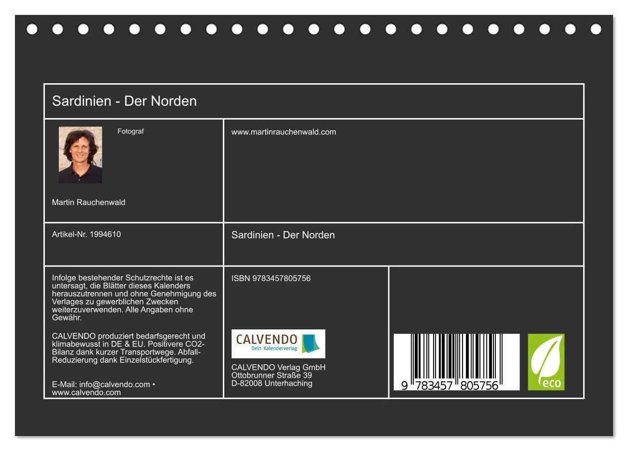 Bild: 9783457805756 | Sardinien - Der Norden (Tischkalender 2026 DIN A5 quer), CALVENDO...