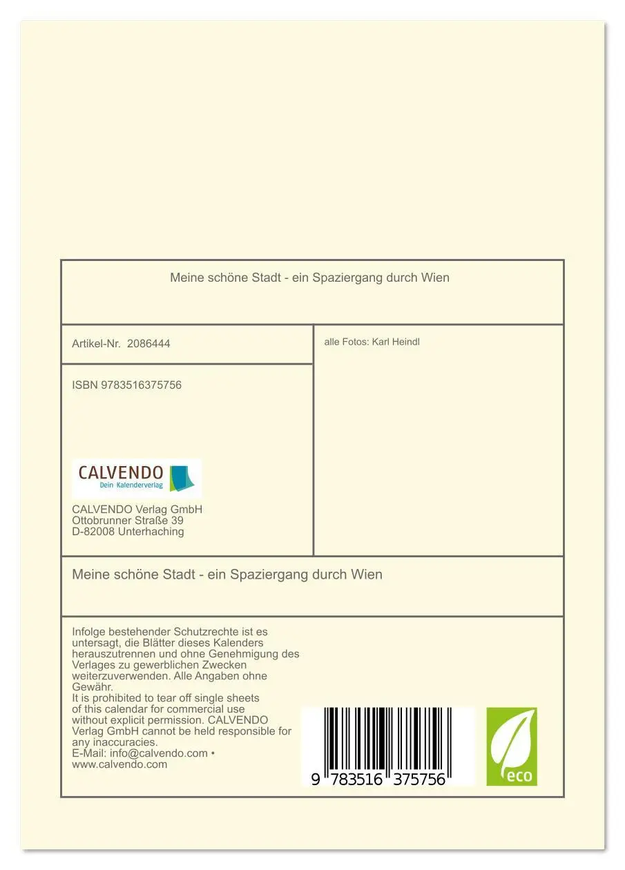 Bild: 9783516375756 | Meine schöne Stadt - ein Spaziergang durch Wien (Tischkalender 2026...