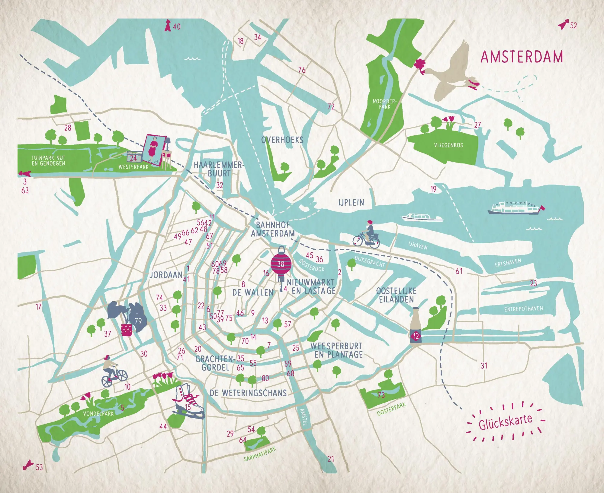 Bild: 9783770025756 | Glücksorte in Amsterdam | Fahr hin &amp; werd glücklich | Huber (u. a.)