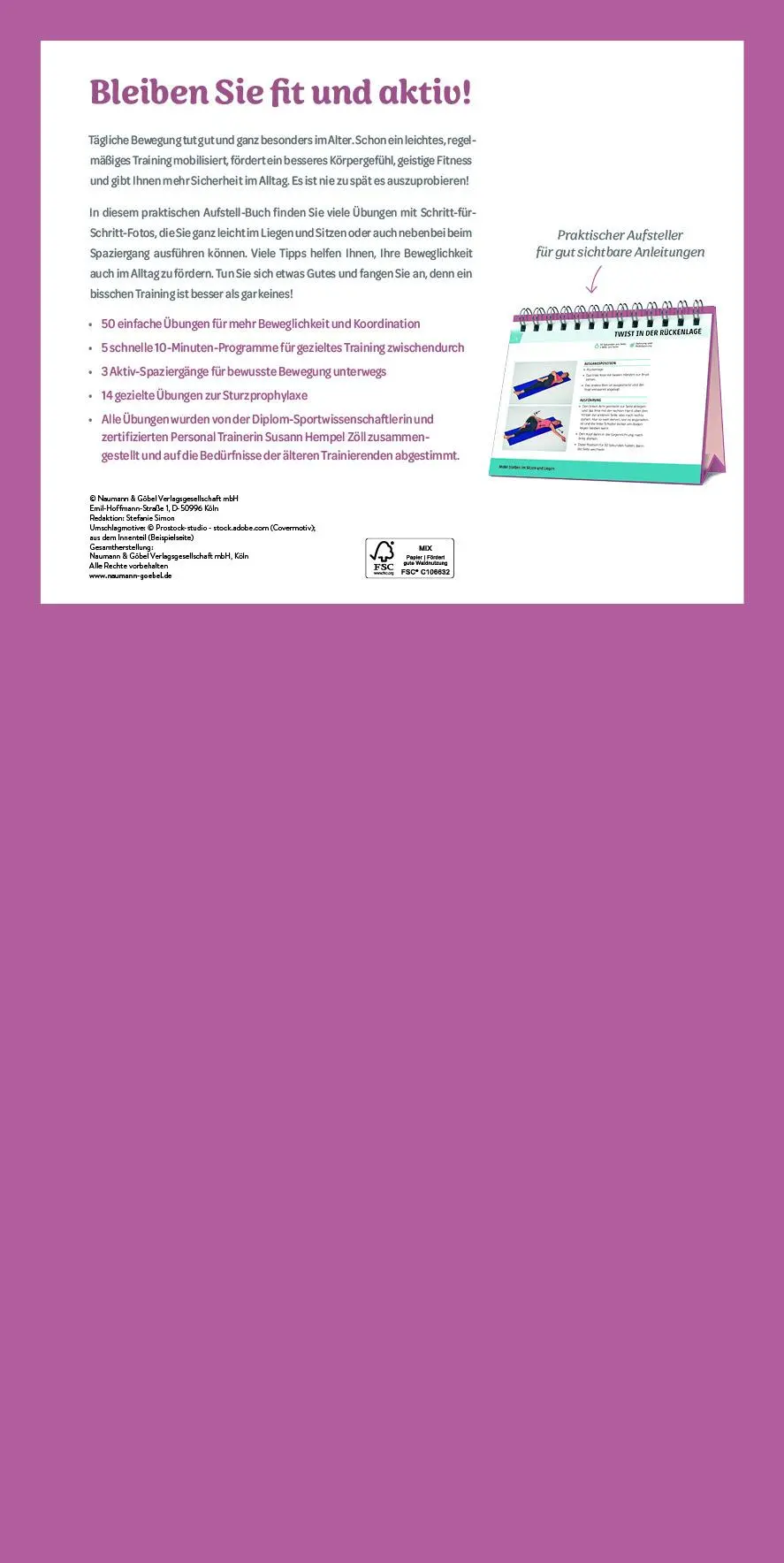 Rückseite: 9783625195856 | Fit und mobil bleiben I Aktiv im Alter | Zöll | Buch | Spiralbindung