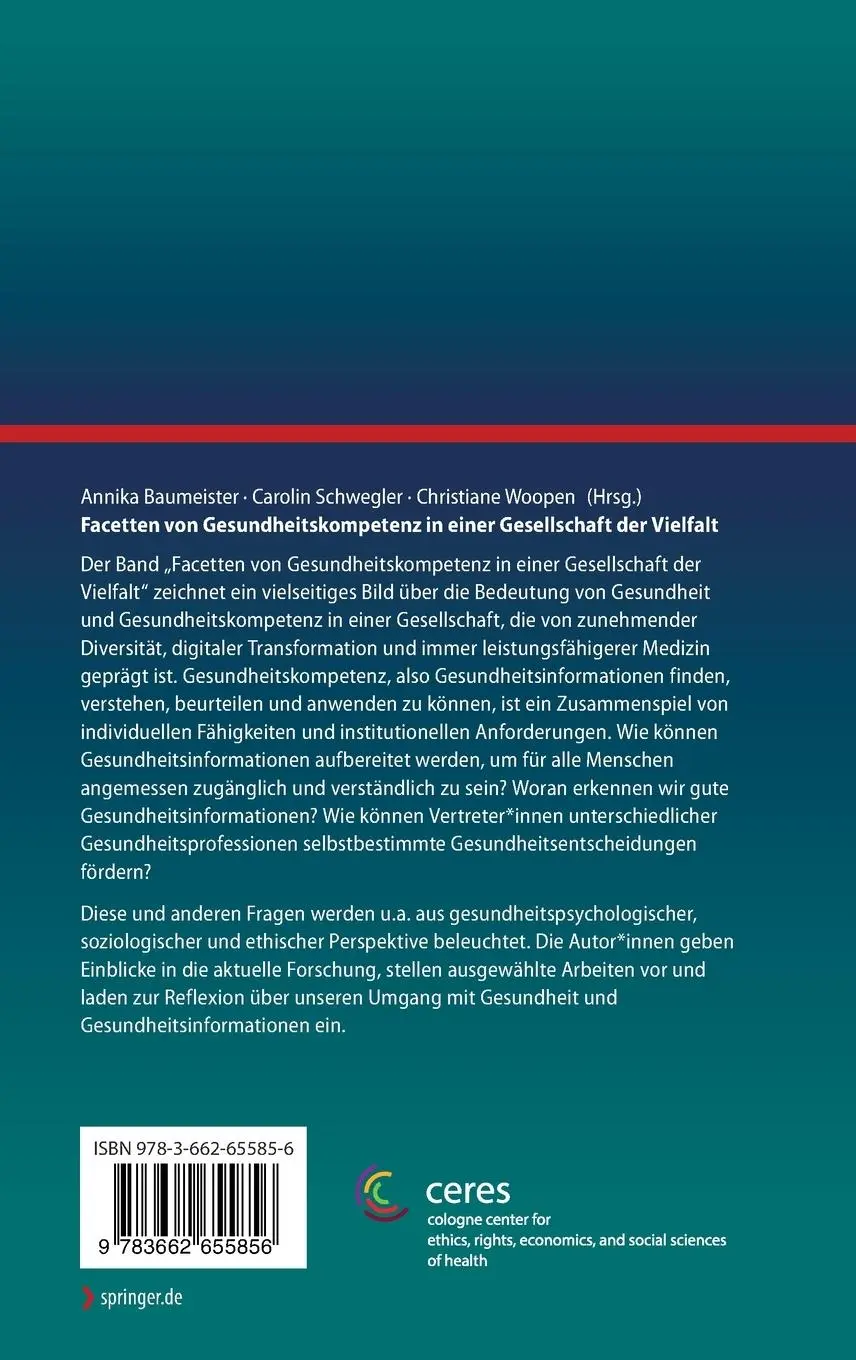 Rückseite: 9783662655856 | Facetten von Gesundheitskompetenz in einer Gesellschaft der Vielfalt