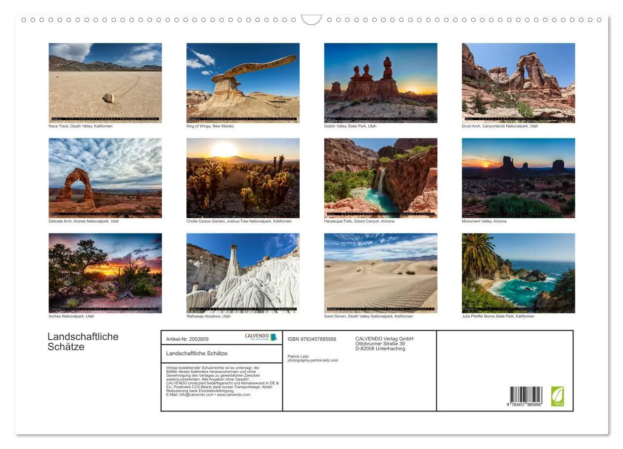 Bild: 9783457885956 | Landschaftliche Schätze (Wandkalender 2026 DIN A2 quer), CALVENDO...