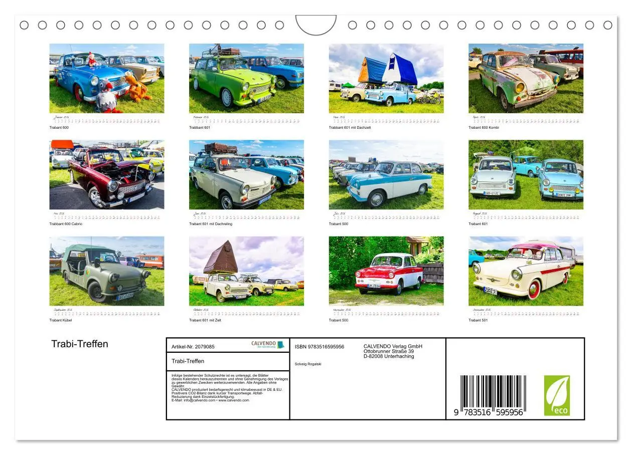 Bild: 9783516595956 | Trabi-Treffen (Wandkalender 2026 DIN A4 quer), CALVENDO Monatskalender