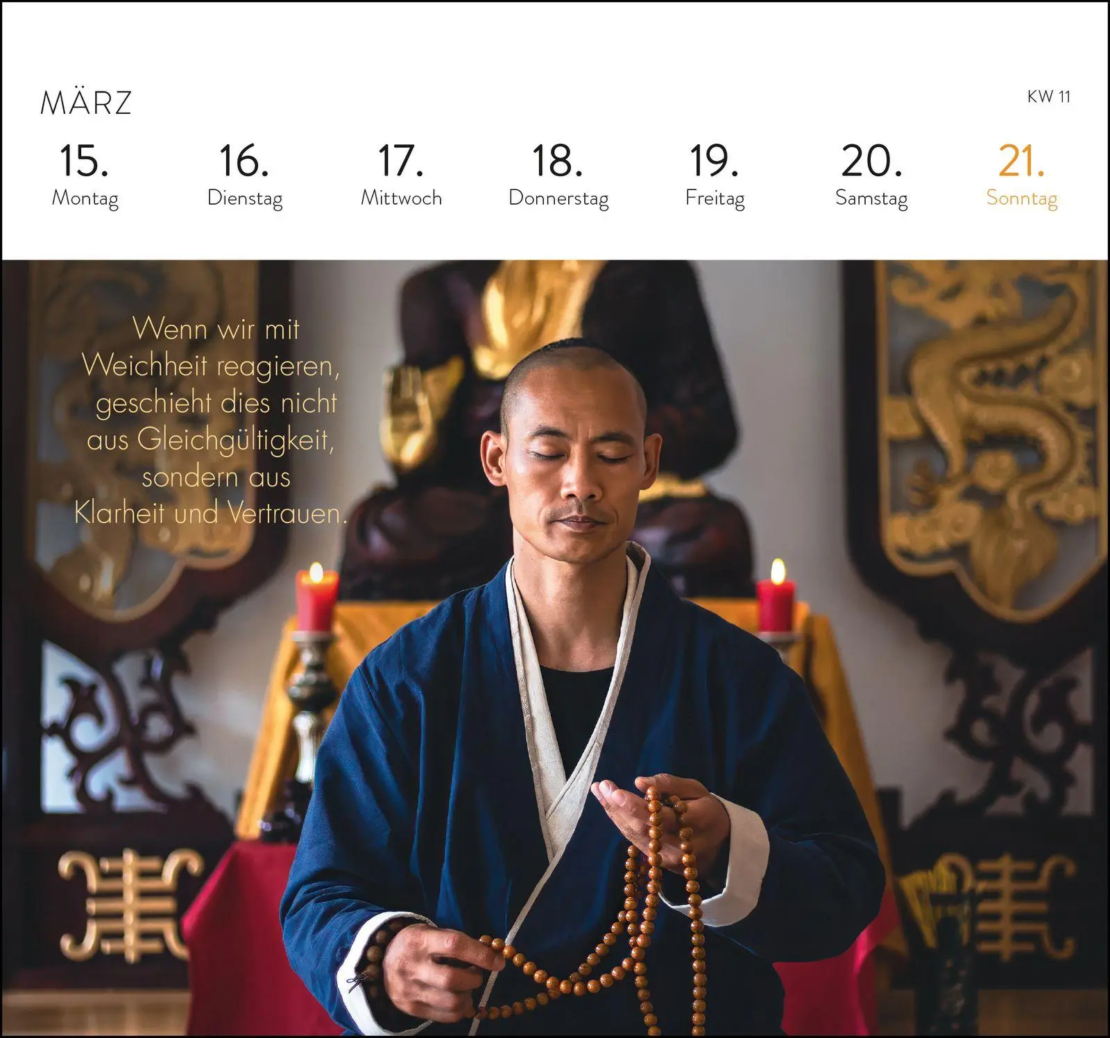 Bild: 4251693906056 | Postkartenkalender 2027: Shaolin Spirit | Shi Heng Yi | Kalender