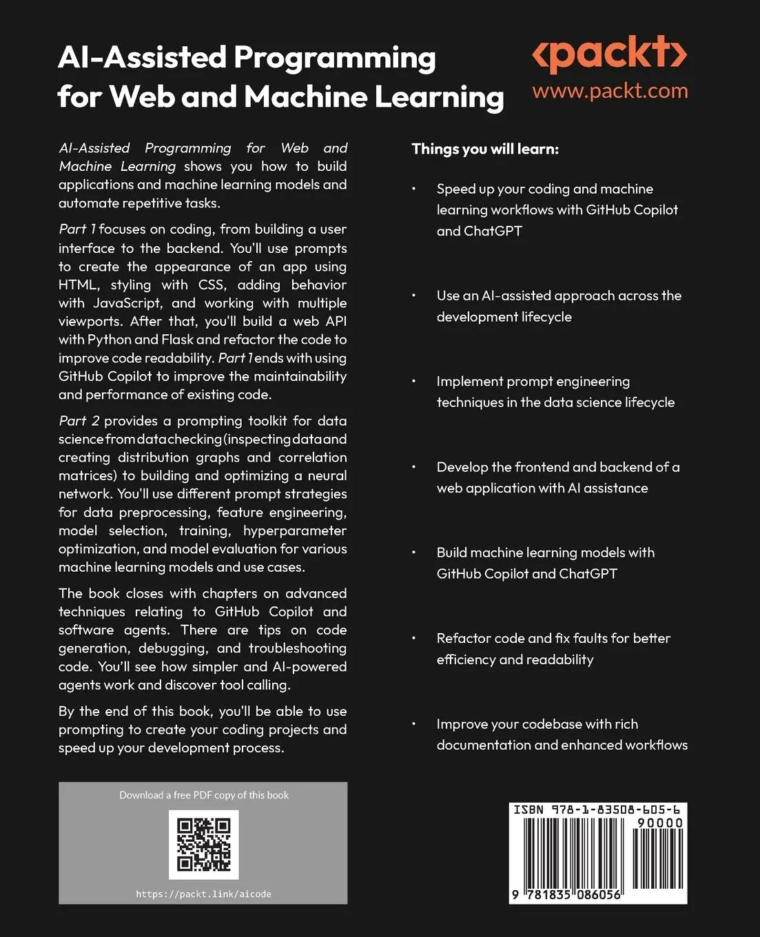 Rückseite: 9781835086056 | AI-Assisted Programming for Web and Machine Learning | Noring (u. a.)