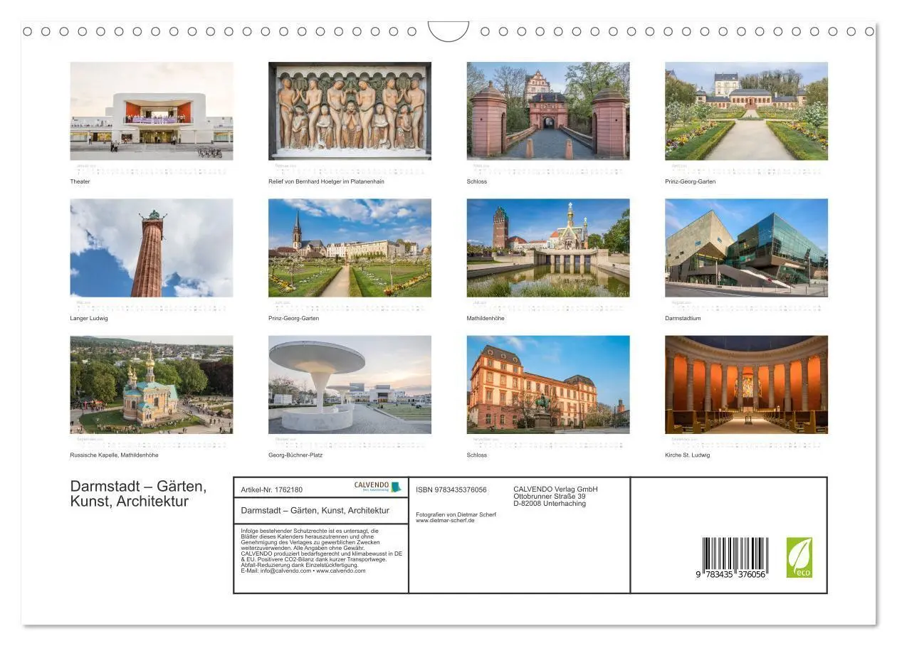 Bild: 9783435376056 | Darmstadt - Gärten, Kunst, Architektur (Wandkalender 2025 DIN A3...