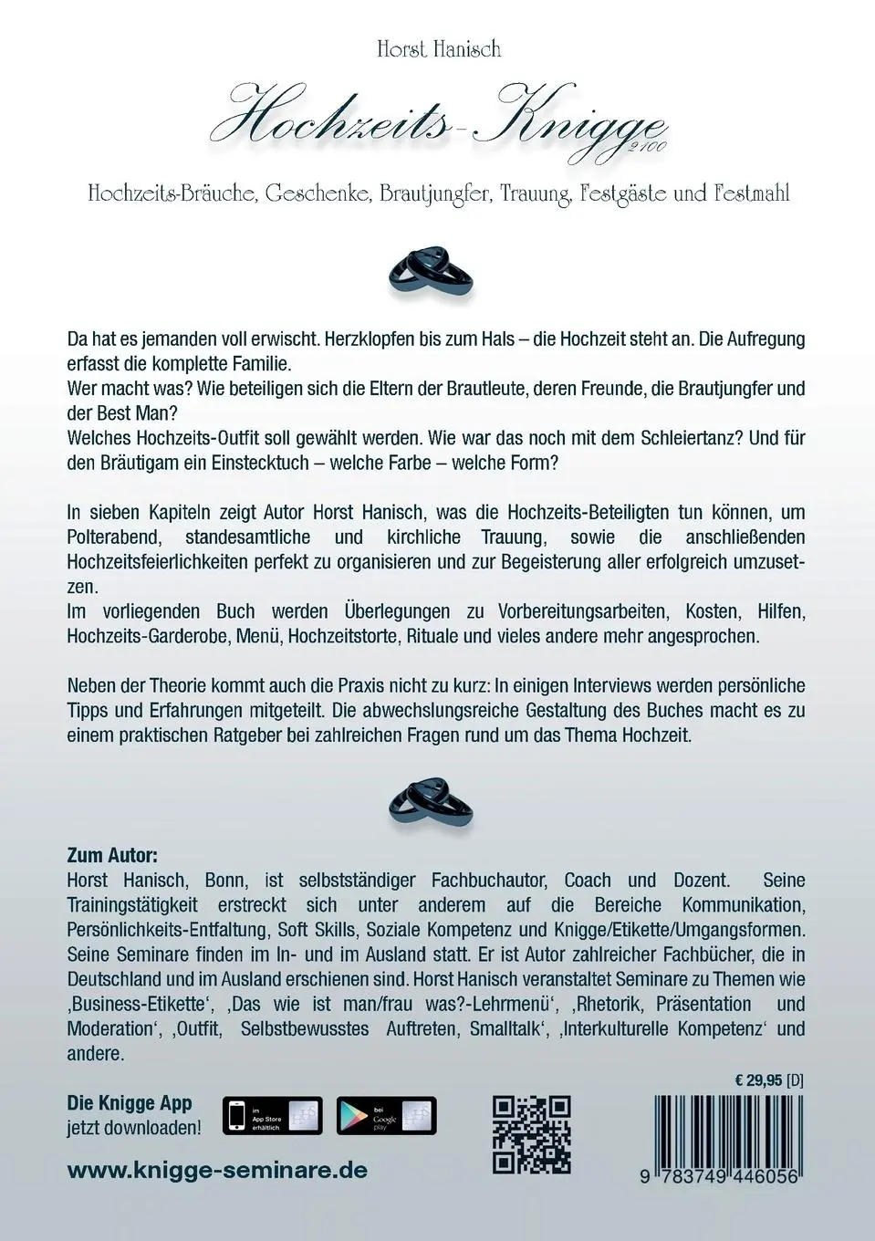 Rückseite: 9783749446056 | Hochzeits-Knigge 2100 | Horst Hanisch | Taschenbuch | 312 S. | Deutsch