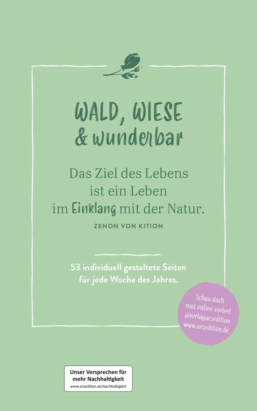 Rückseite: 4014489136156 | Wochenkalender Wald, Wiese &amp; wunderbar 2026 | Kalender | 27 S. | 2026