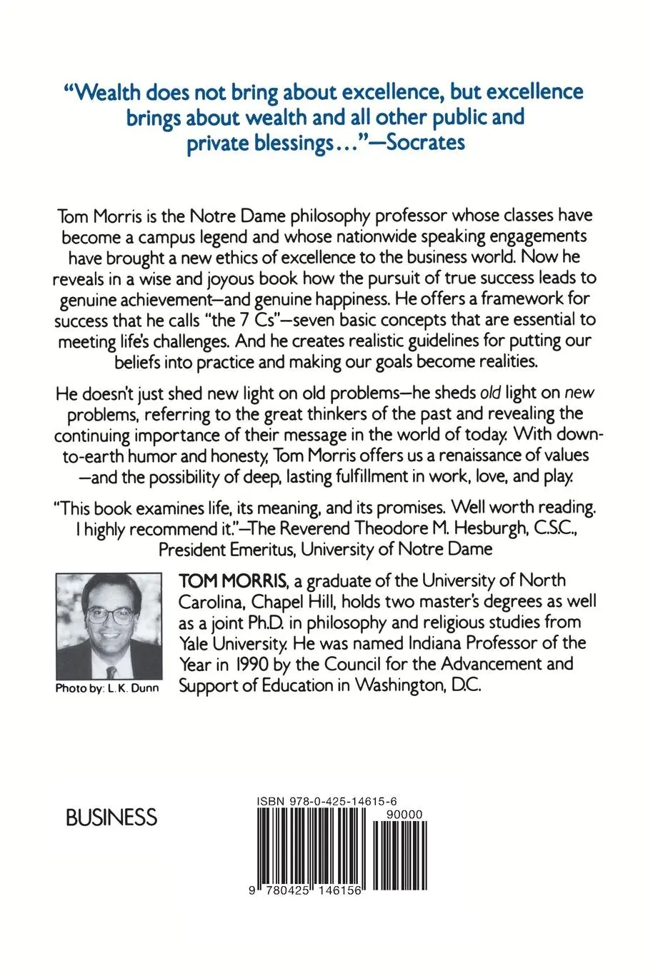 Rückseite: 9780425146156 | True Success | A New Philosophy of Excellence | Tom Morris | Buch