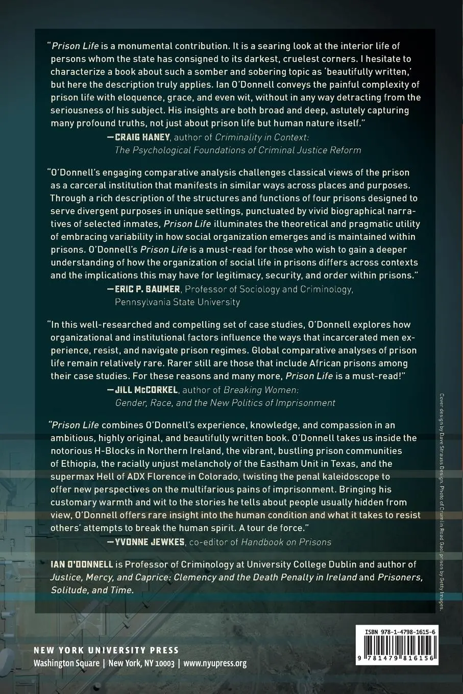 Rückseite: 9781479816156 | Prison Life | Pain, Resistance, and Purpose | Ian O'Donnell | Buch