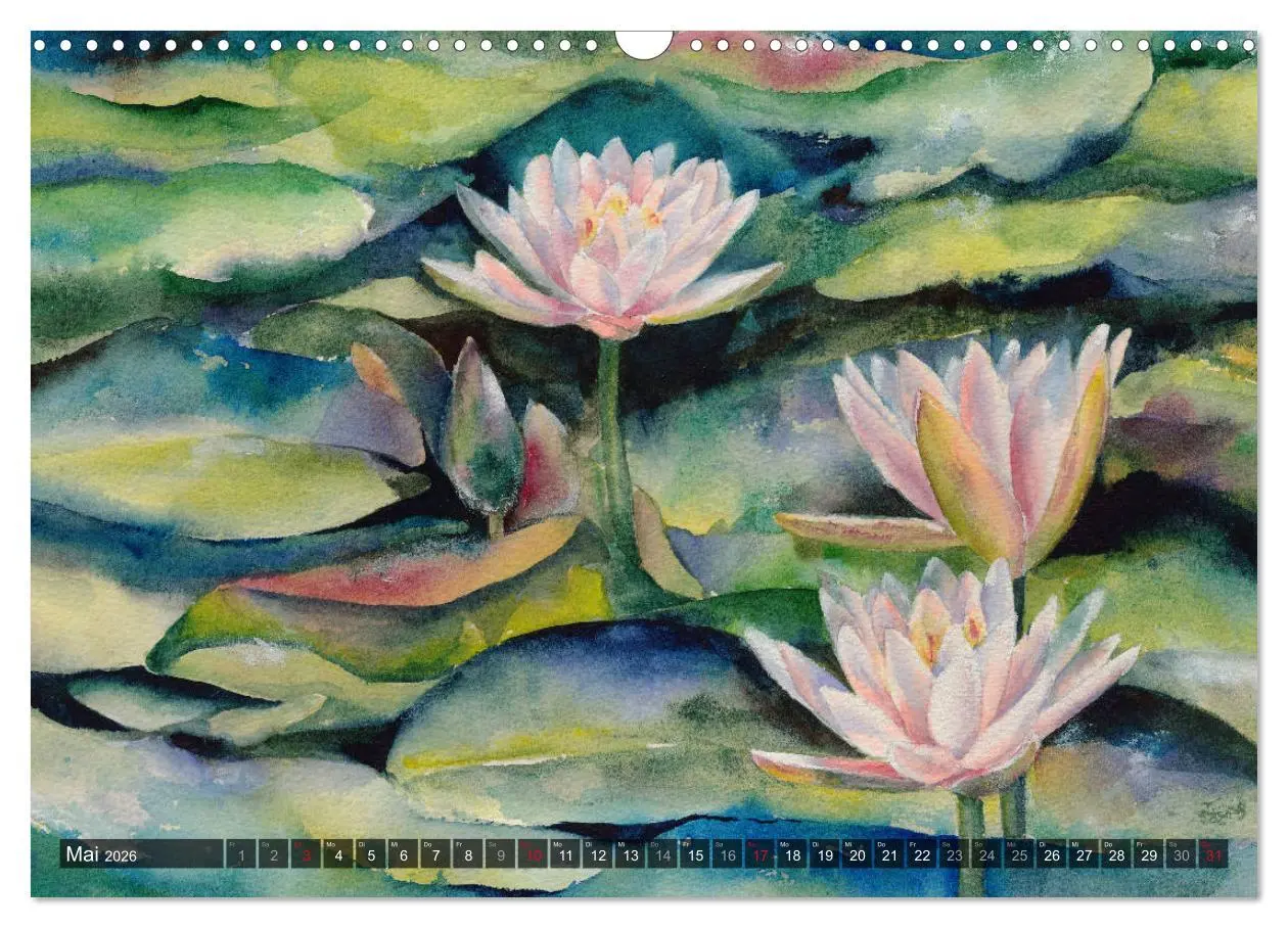 Bild: 9783457906156 | Garten Aquarelle (Wandkalender 2026 DIN A3 quer), CALVENDO...