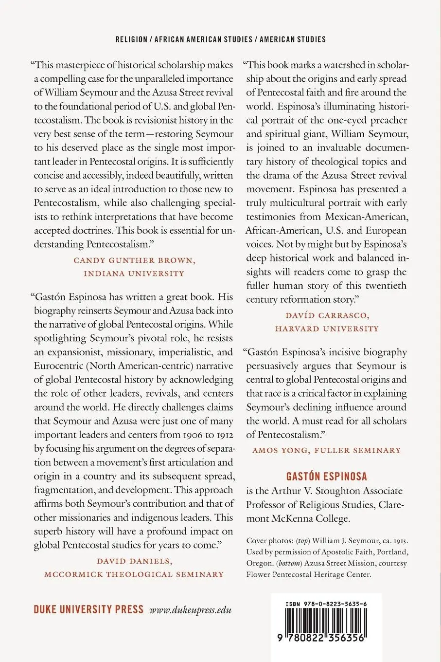 Rückseite: 9780822356356 | William J. Seymour and the Origins of Global Pentecostalism | Espinosa