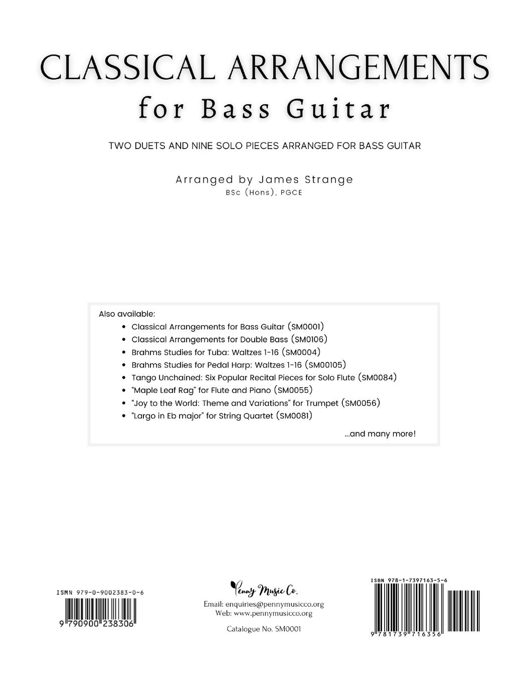 Rückseite: 9781739716356 | Classical Arrangements for Bass Guitar | James Strange | Taschenbuch