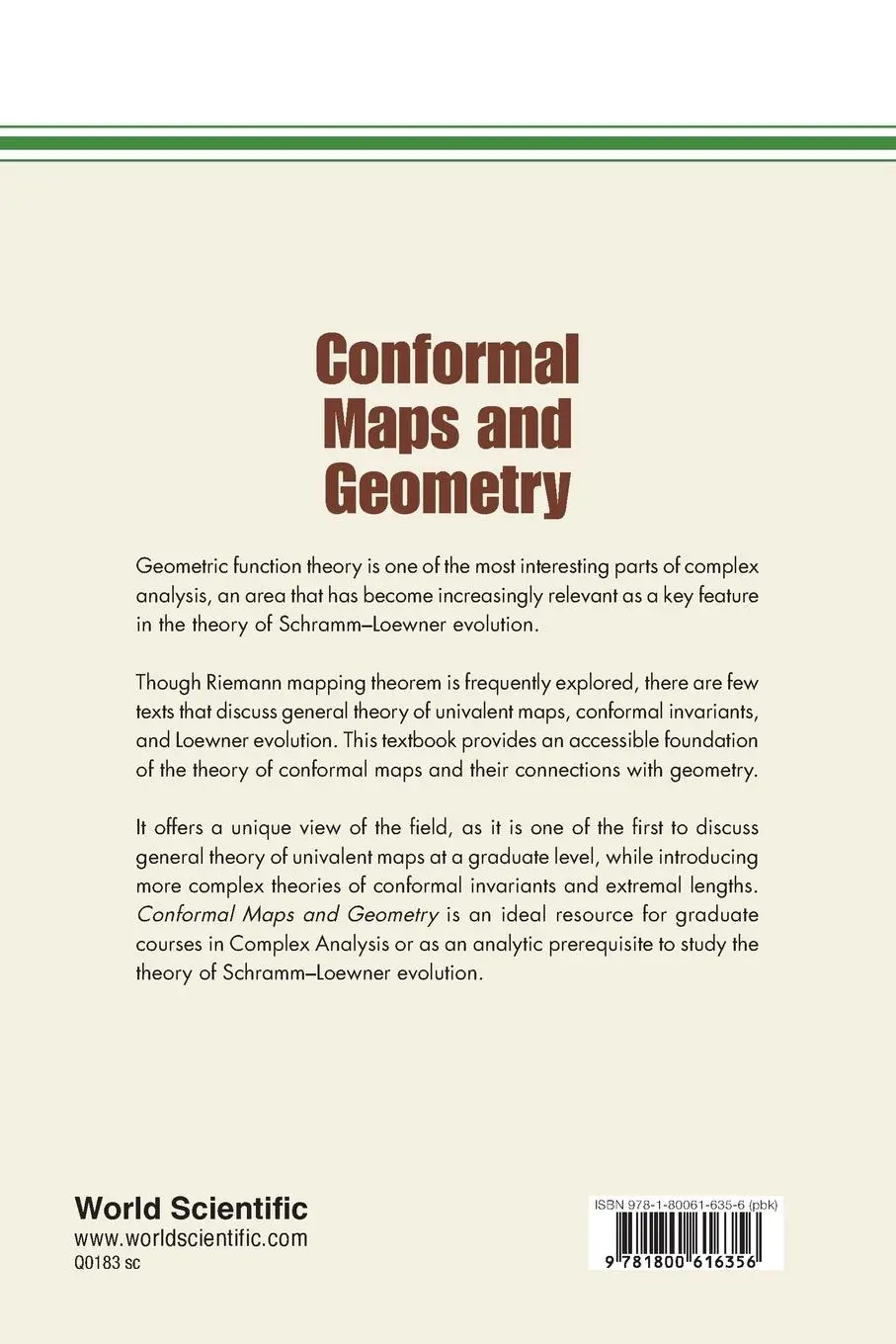 Rückseite: 9781800616356 | Conformal Maps and Geometry | Dmitry Beliaev | Taschenbuch | Englisch