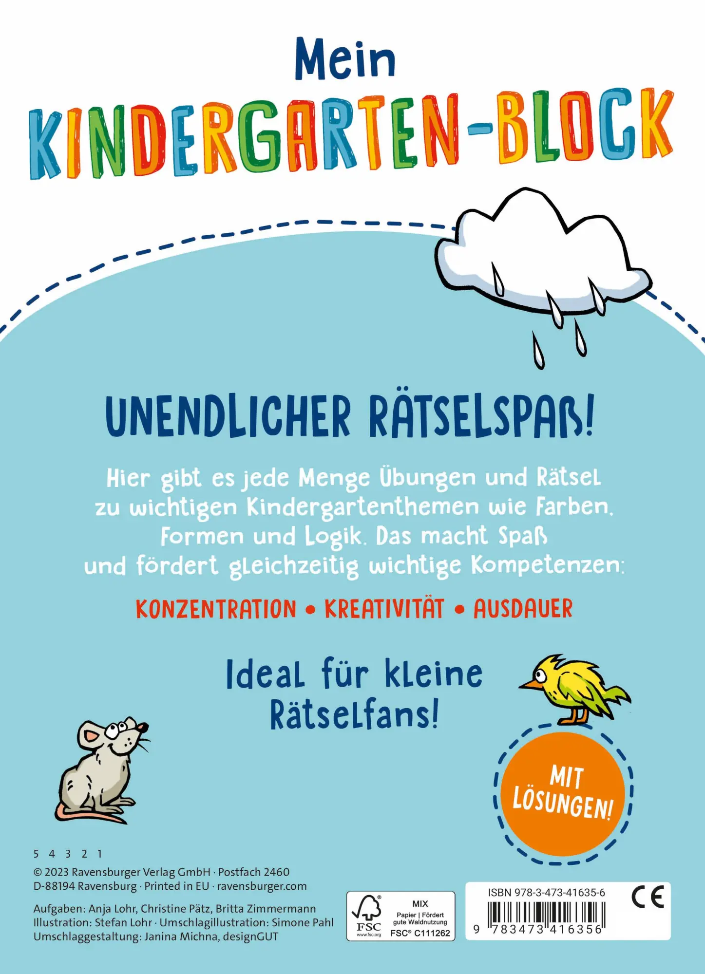 Rückseite: 9783473416356 | Mein Kindergarten-Block: Farben, Formen, Logik | Farben, Formen, Logik