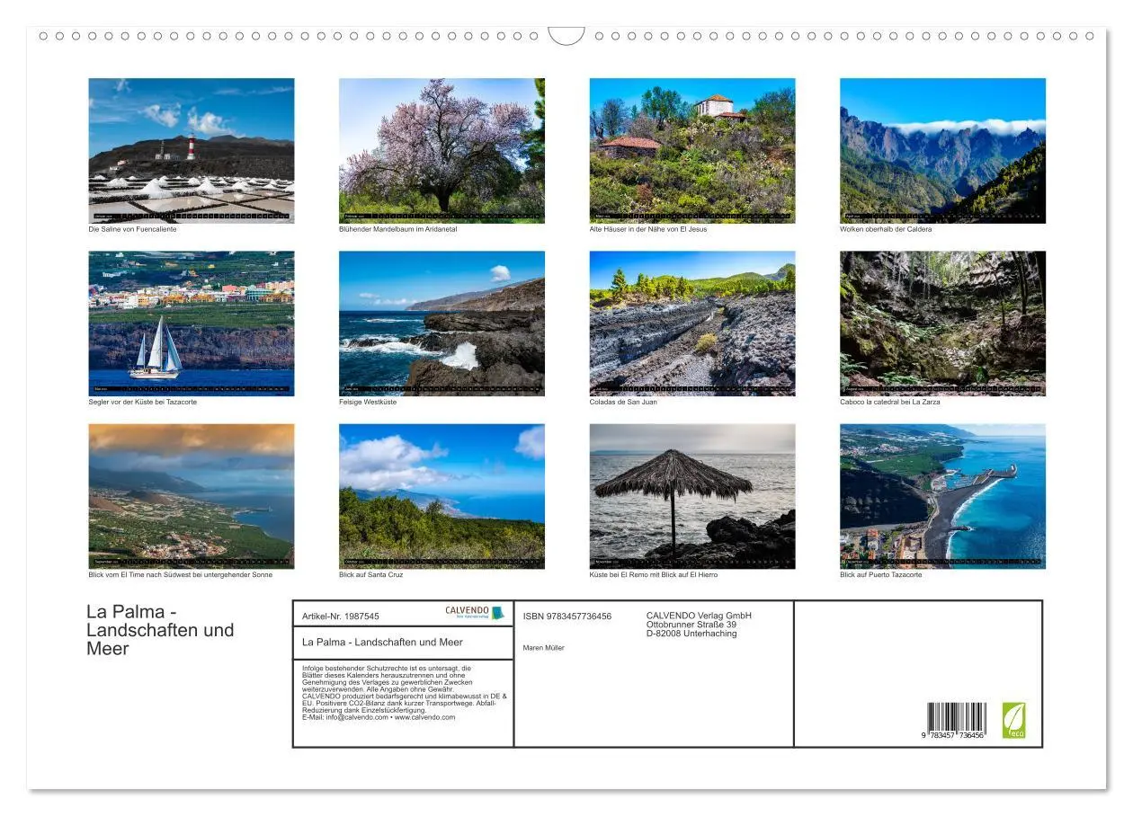 Bild: 9783457736456 | La Palma - Landschaften und Meer (Wandkalender 2026 DIN A2 quer),...