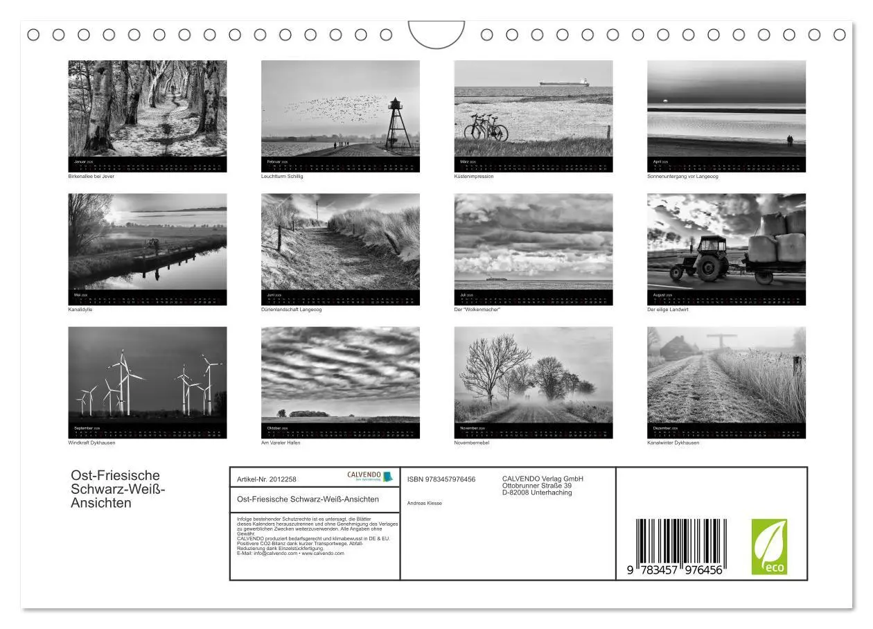 Bild: 9783457976456 | Ost-Friesische Schwarz-Weiß-Ansichten (Wandkalender 2026 DIN A4...