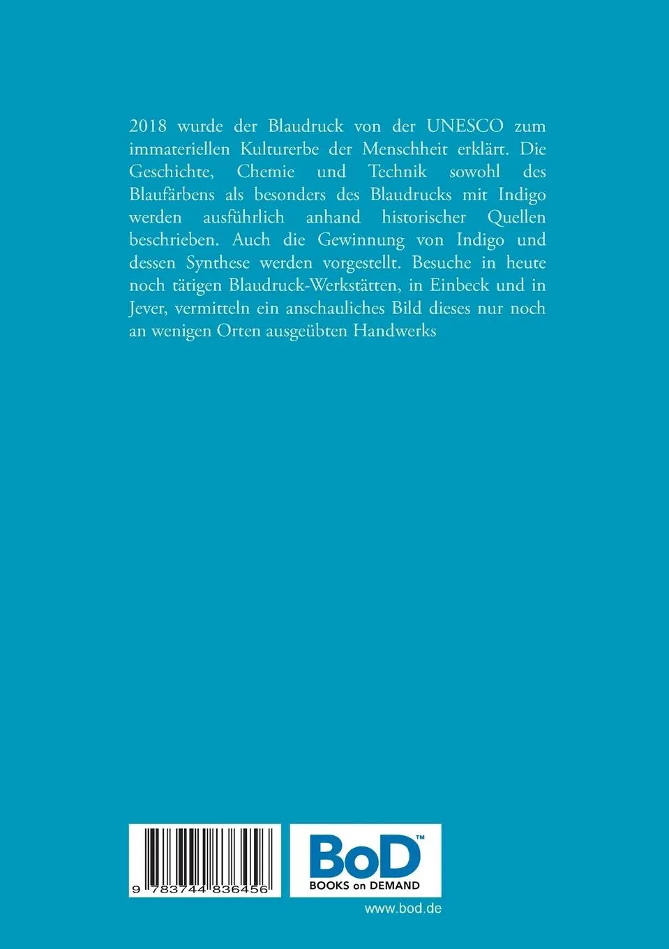 Rückseite: 9783744836456 | Blaudruck. Ein immaterielles Kulturerbe der Menschheit | Georg Schwedt