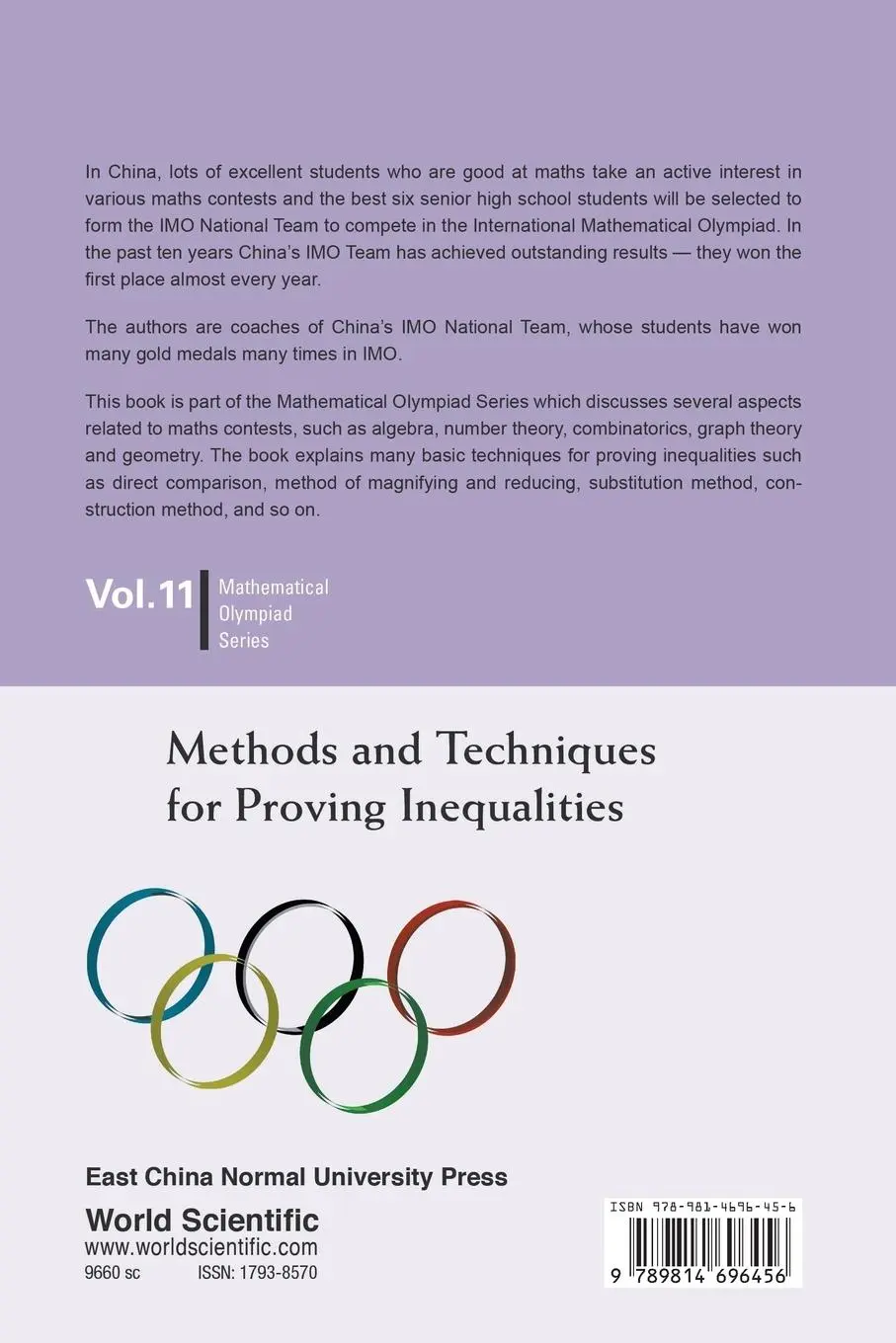 Rückseite: 9789814696456 | METHODS AND TECHNIQUES FOR PROVING INEQUALITIES | Yong Su &amp; Bin Xiong