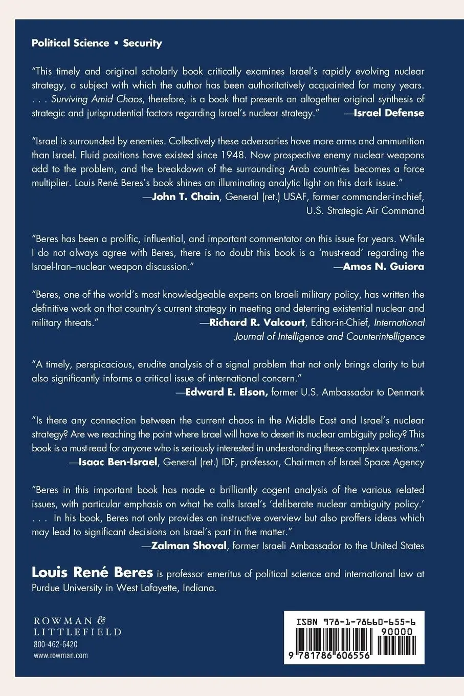 Rückseite: 9781786606556 | Surviving Amid Chaos | Israel's Nuclear Strategy | Louis René Beres