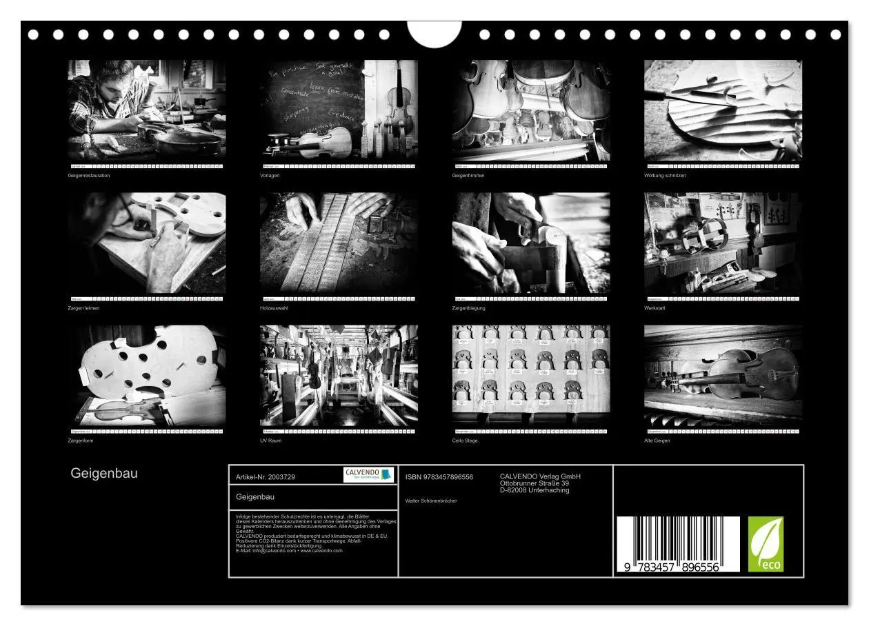 Bild: 9783457896556 | Geigenbau (Wandkalender 2026 DIN A4 quer), CALVENDO Monatskalender