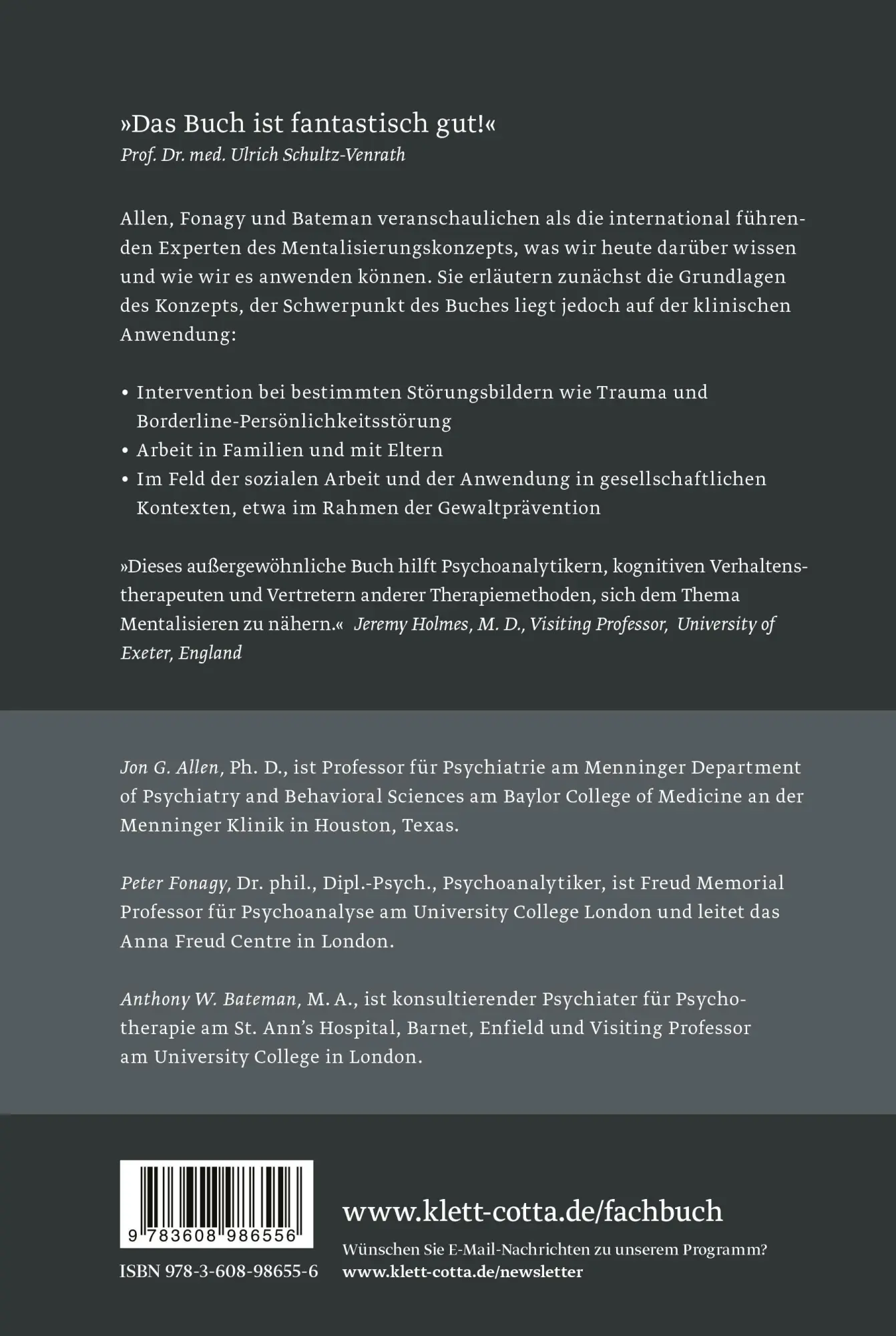 Rückseite: 9783608986556 | Mentalisieren in der psychotherapeutischen Praxis | Allen (u. a.)