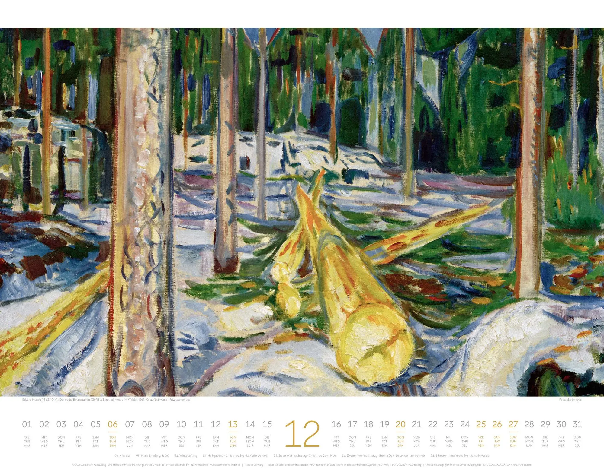 Bild: 9783838426556 | Kunstwerk Wald Kalender 2026 | Ackermann Kunstverlag GmbH | Kalender