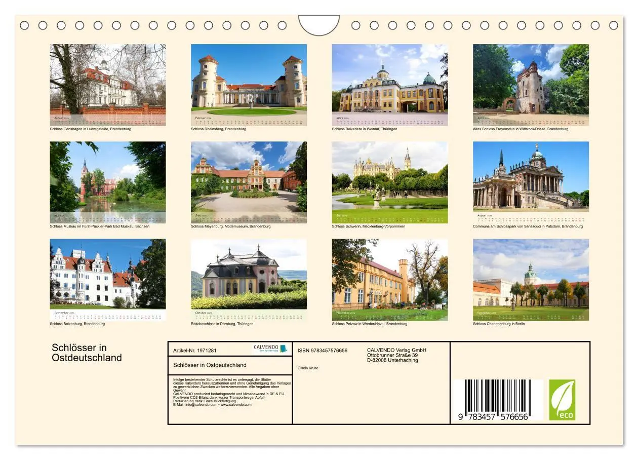 Bild: 9783457576656 | Schlösser in Ostdeutschland (Wandkalender 2026 DIN A4 quer),...