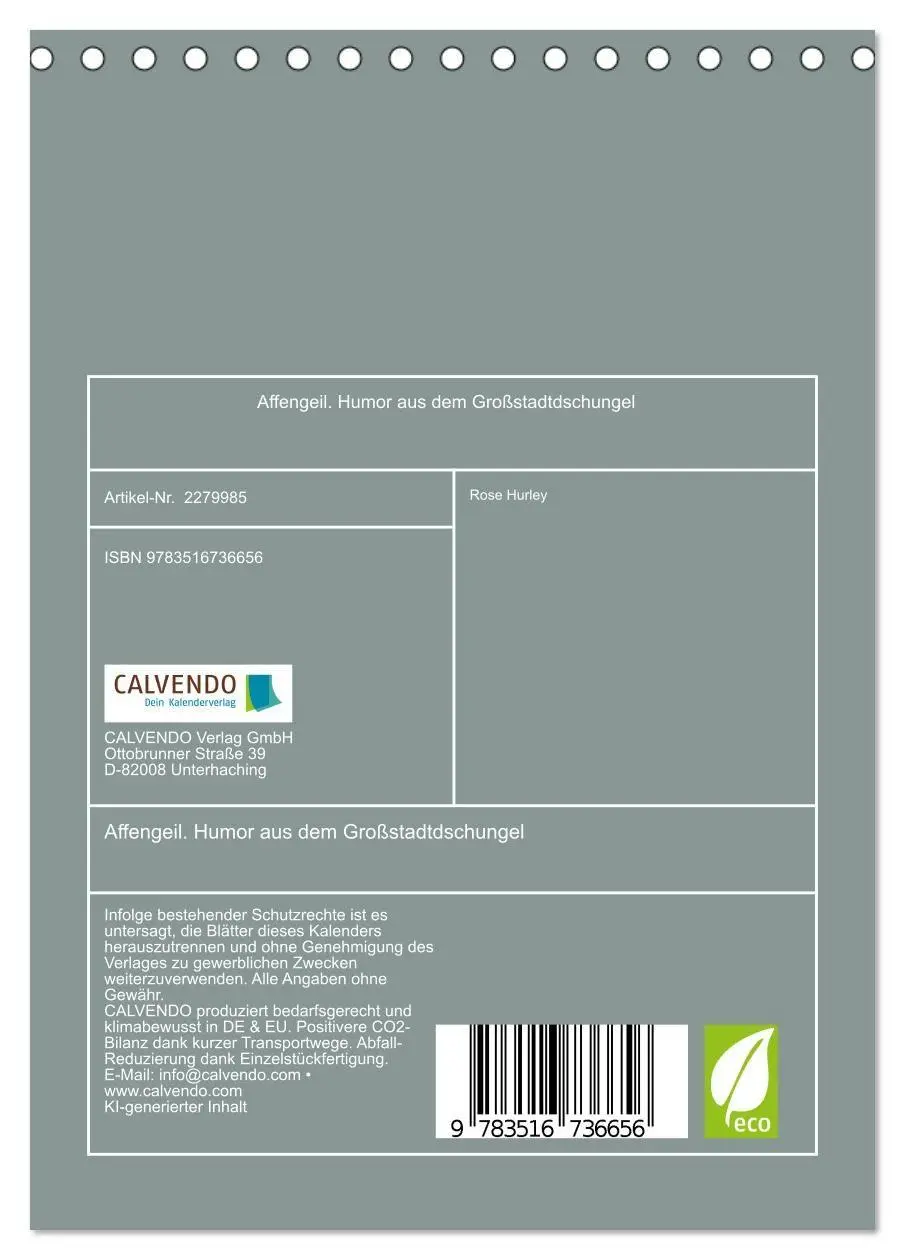 Bild: 9783516736656 | Affengeil. Humor aus dem Großstadtdschungel (Tischkalender 2026 DIN...