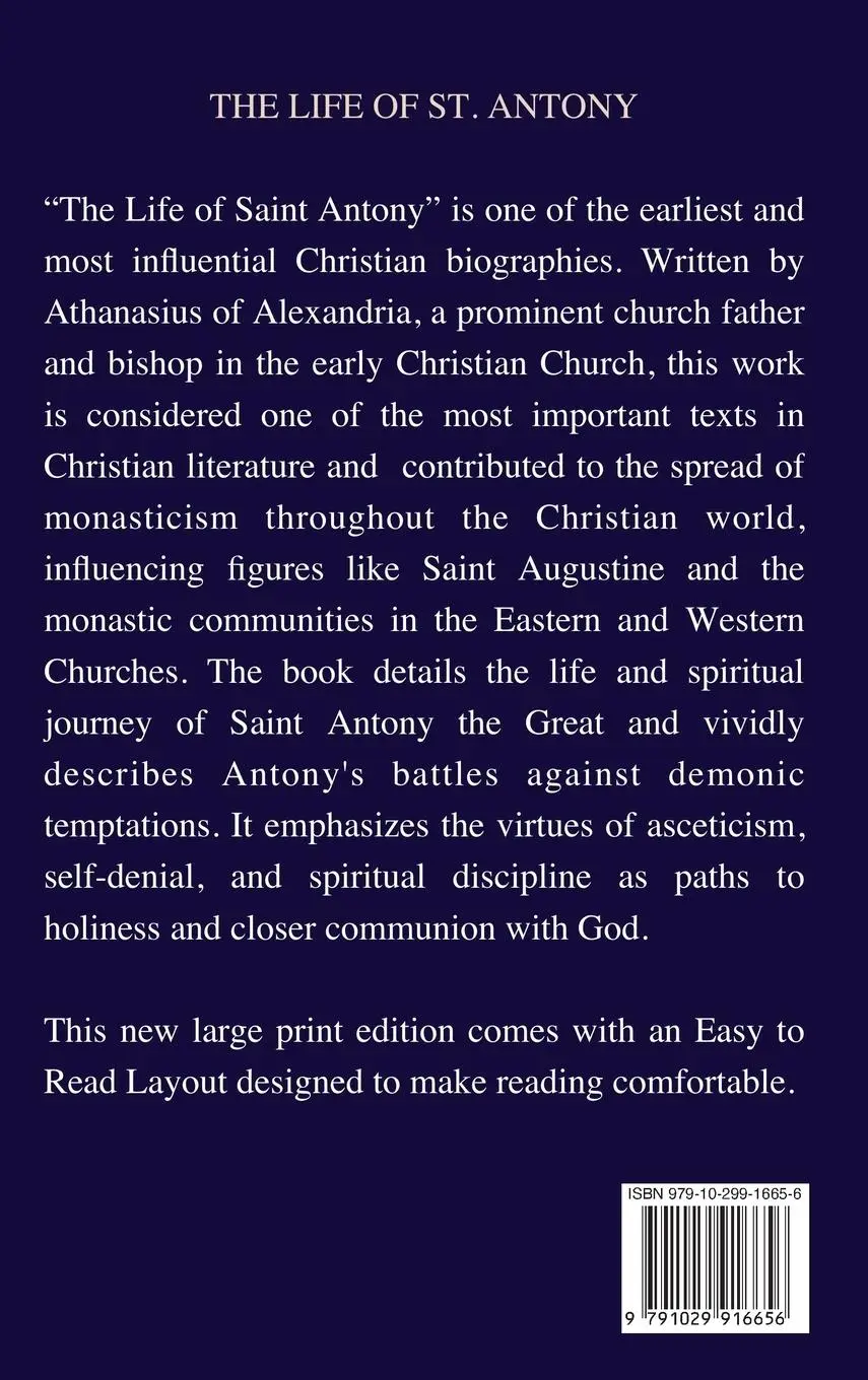 Rückseite: 9791029916656 | The Life of St. Antony (Annotated) | Easy to Read Layout | Athanasius