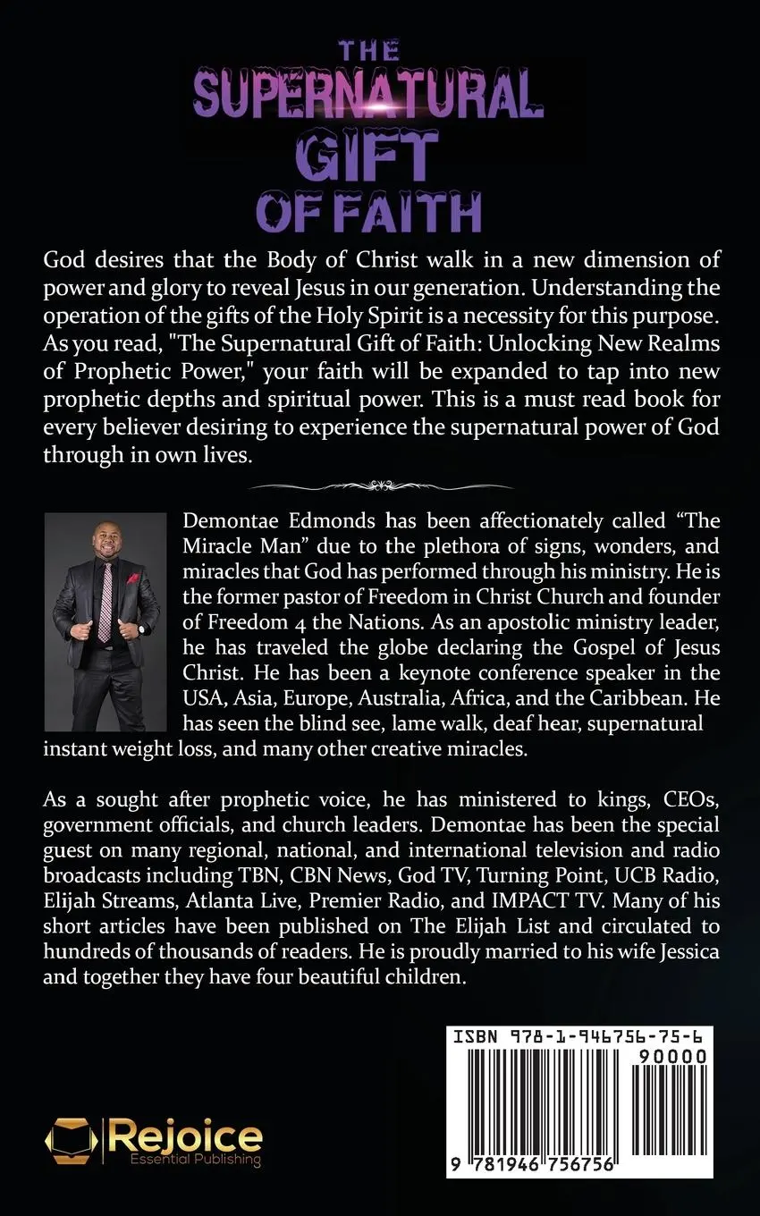 Rückseite: 9781946756756 | The Supernatural Gift of Faith | Demontae A. Edmonds | Taschenbuch