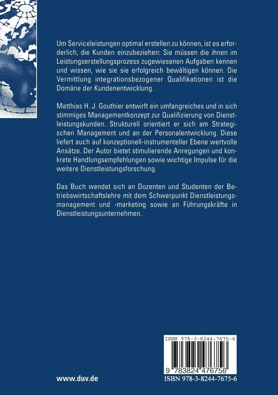 Rückseite: 9783824476756 | Kundenentwicklung im Dienstleistungsbereich | Matthias Gouthier | Buch
