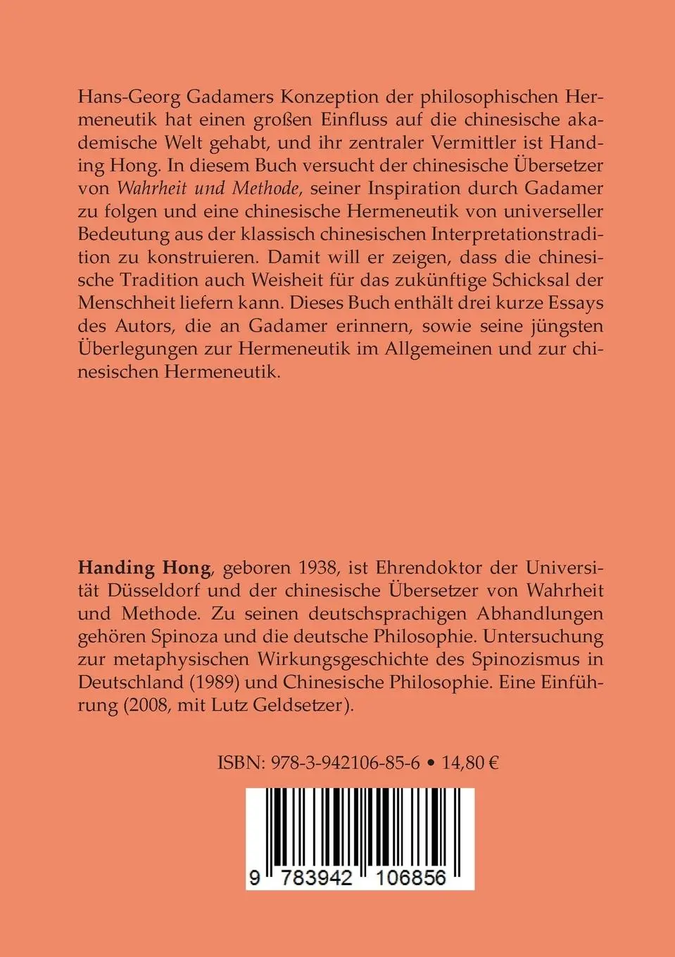 Rückseite: 9783942106856 | Blick nach Osten. Versuch der Konstruktion einer chinesischen...
