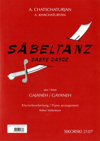 Cover: 9790003016856 | Sabeltanz | Aram Il'yich Khachaturian | Buch | Sikorski Edition