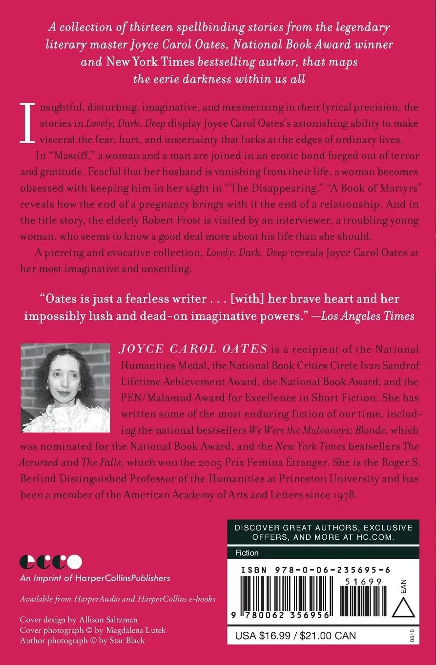 Rückseite: 9780062356956 | Lovely, Dark, Deep | Stories | Joyce Carol Oates | Taschenbuch | 2020