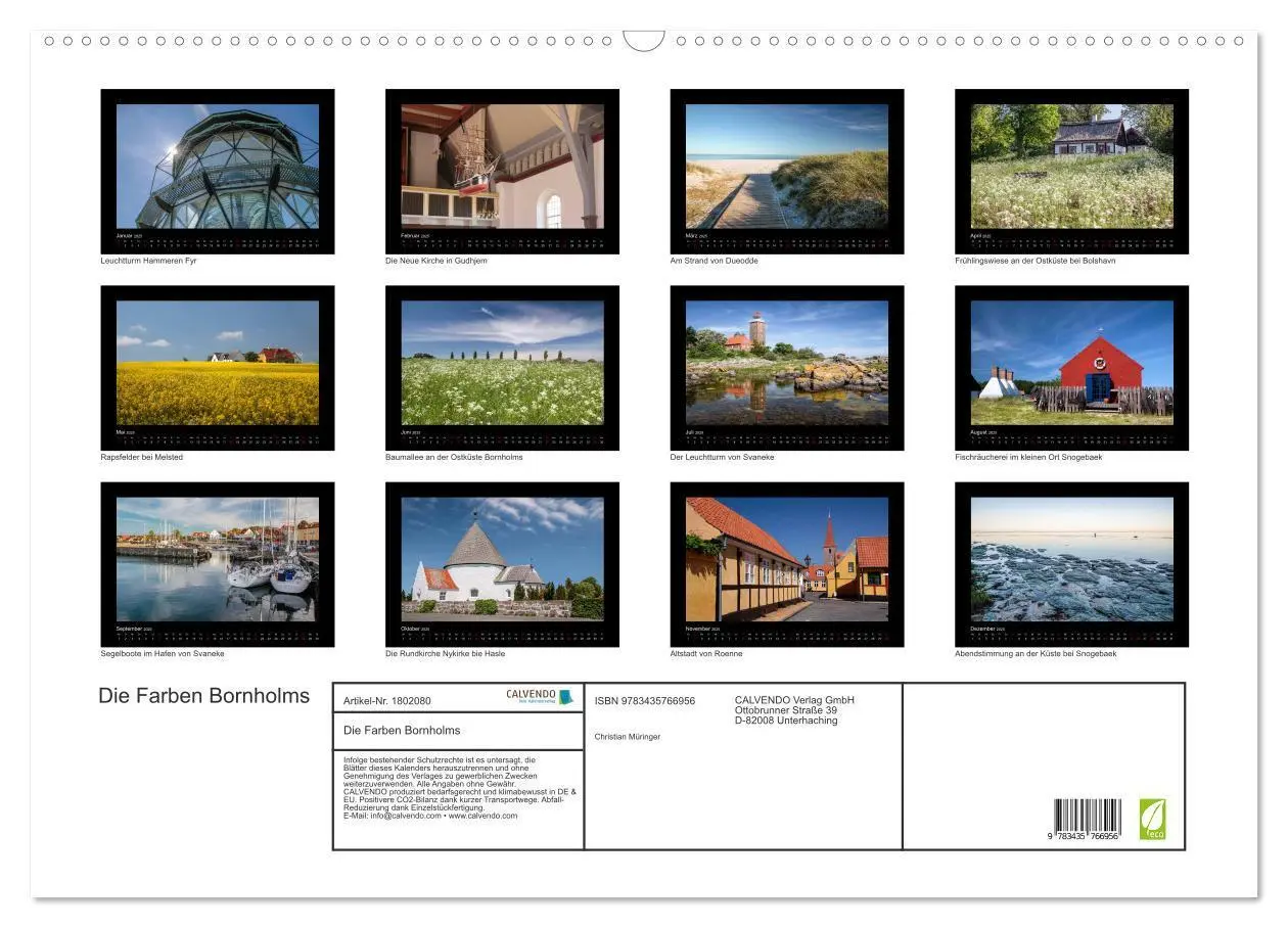 Bild: 9783435766956 | Die Farben Bornholms (Wandkalender 2025 DIN A2 quer), CALVENDO...