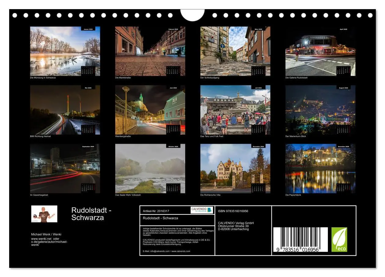 Bild: 9783516016956 | Rudolstadt - Schwarza (Wandkalender 2026 DIN A4 quer), CALVENDO...