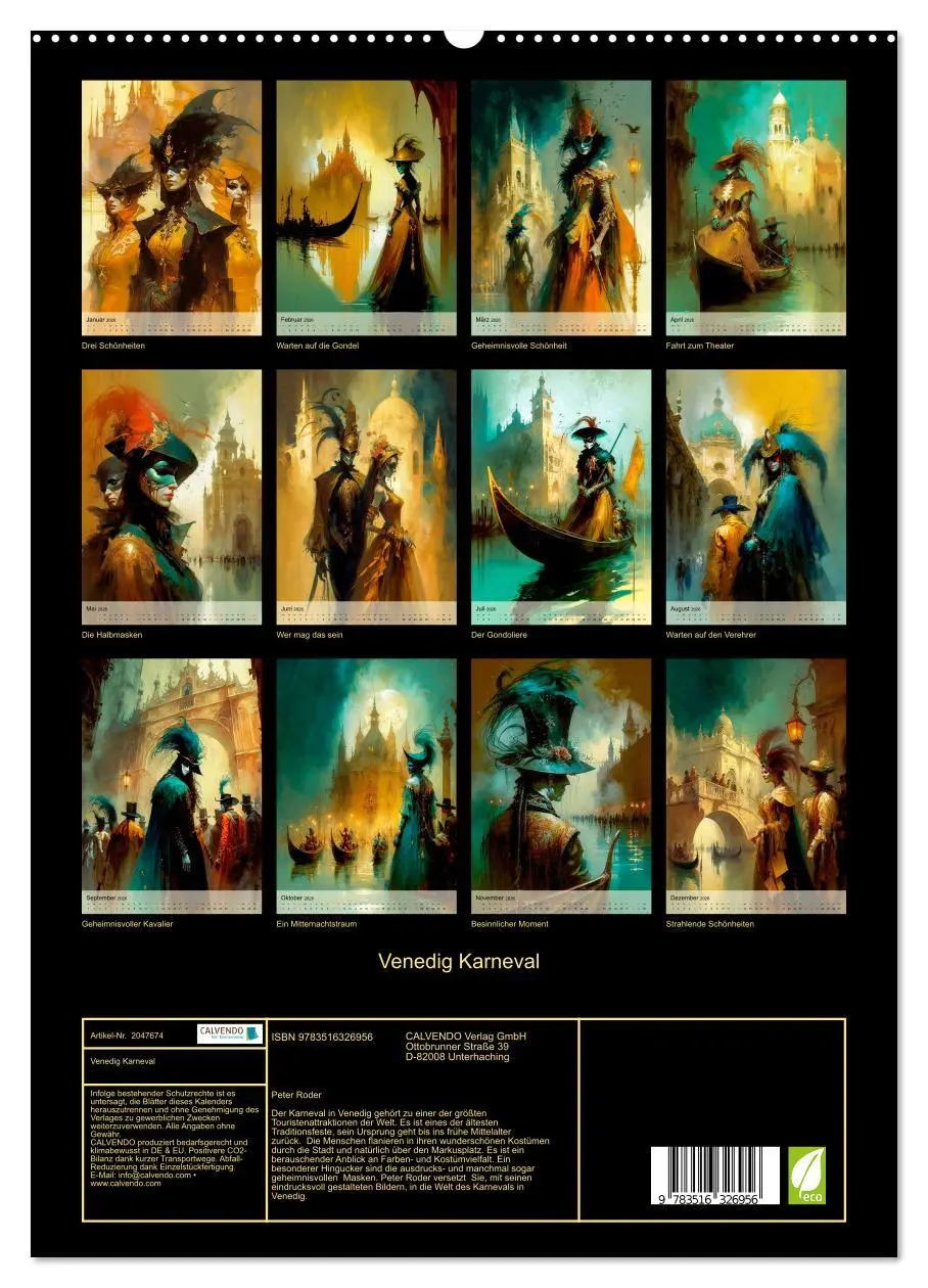 Bild: 9783516326956 | Venedig Karneval (hochwertiger Premium Wandkalender 2026 DIN A2...