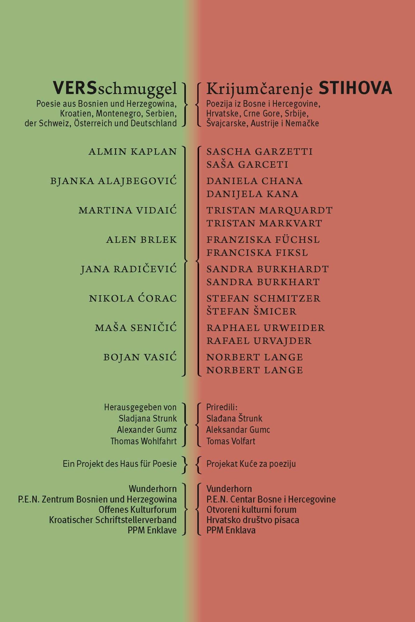 Cover: 9783884236956 | VERSschmuggel / Krijumcarenje stihova | Alexander Gumz (u. a.) | Buch