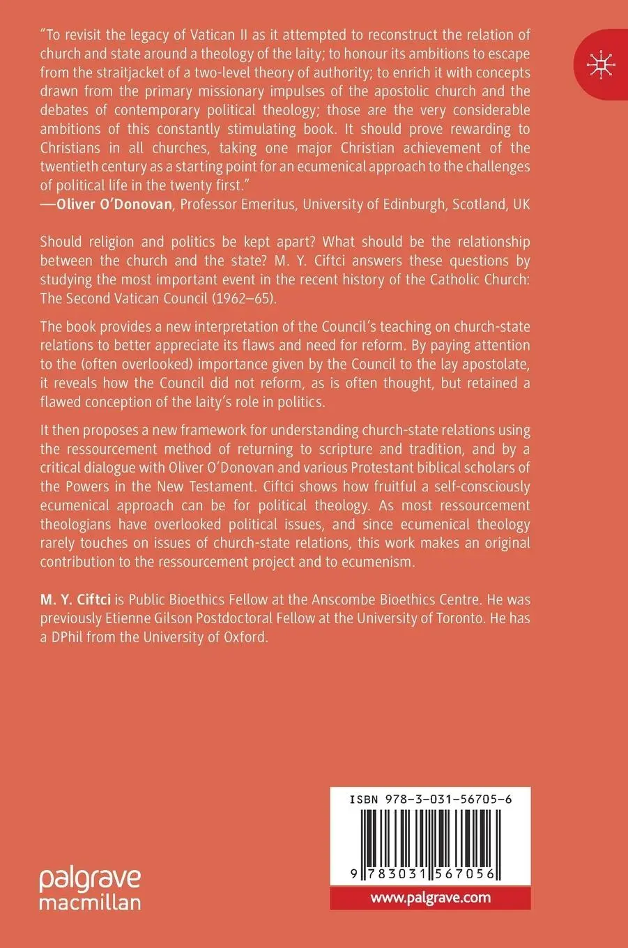 Rückseite: 9783031567056 | Vatican II on Church-State Relations | M. Y. Ciftci | Buch | ix | 2024