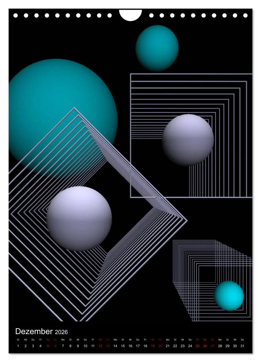 Bild: 9783516387056 | Türkis in 3 Dimensionen (Wandkalender 2026 DIN A4 hoch), CALVENDO...