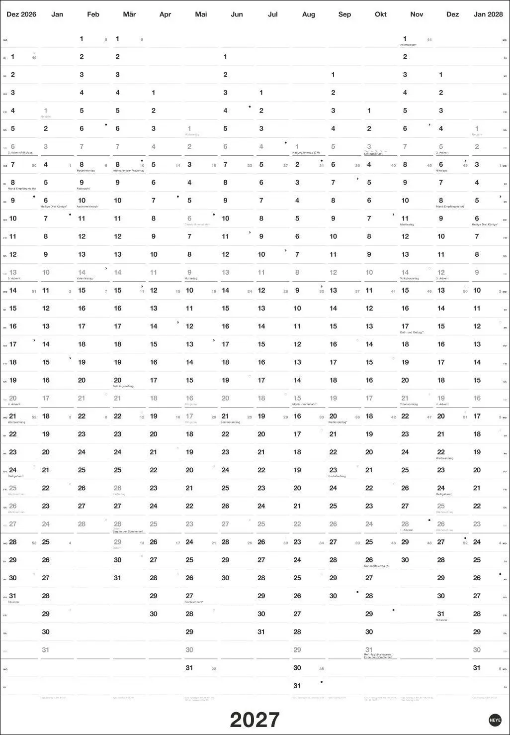 Bild: 9783756417056 | Black&amp;White Mega-Posterplaner 2027 | Kalender | 2 S. | Deutsch | 2027