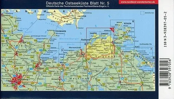 Bild: 9783928397056 | Deutsche Ostseeküste 05. Fischland, Darß, Zingst 1 : 75 000 und...