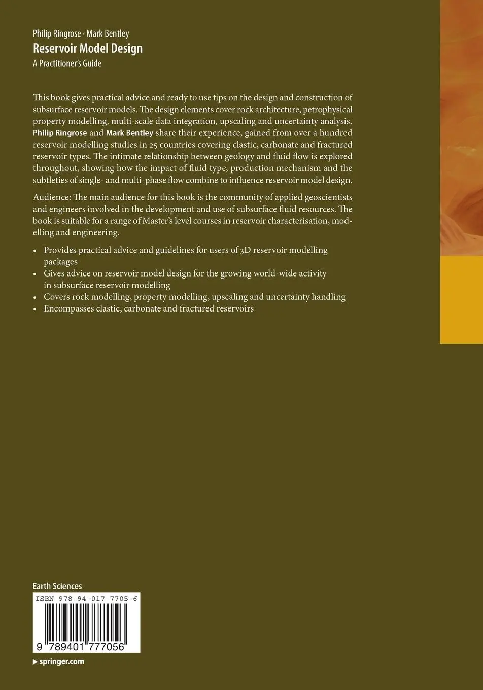 Rückseite: 9789401777056 | Reservoir Model Design | A Practitioner's Guide | Ringrose (u. a.)
