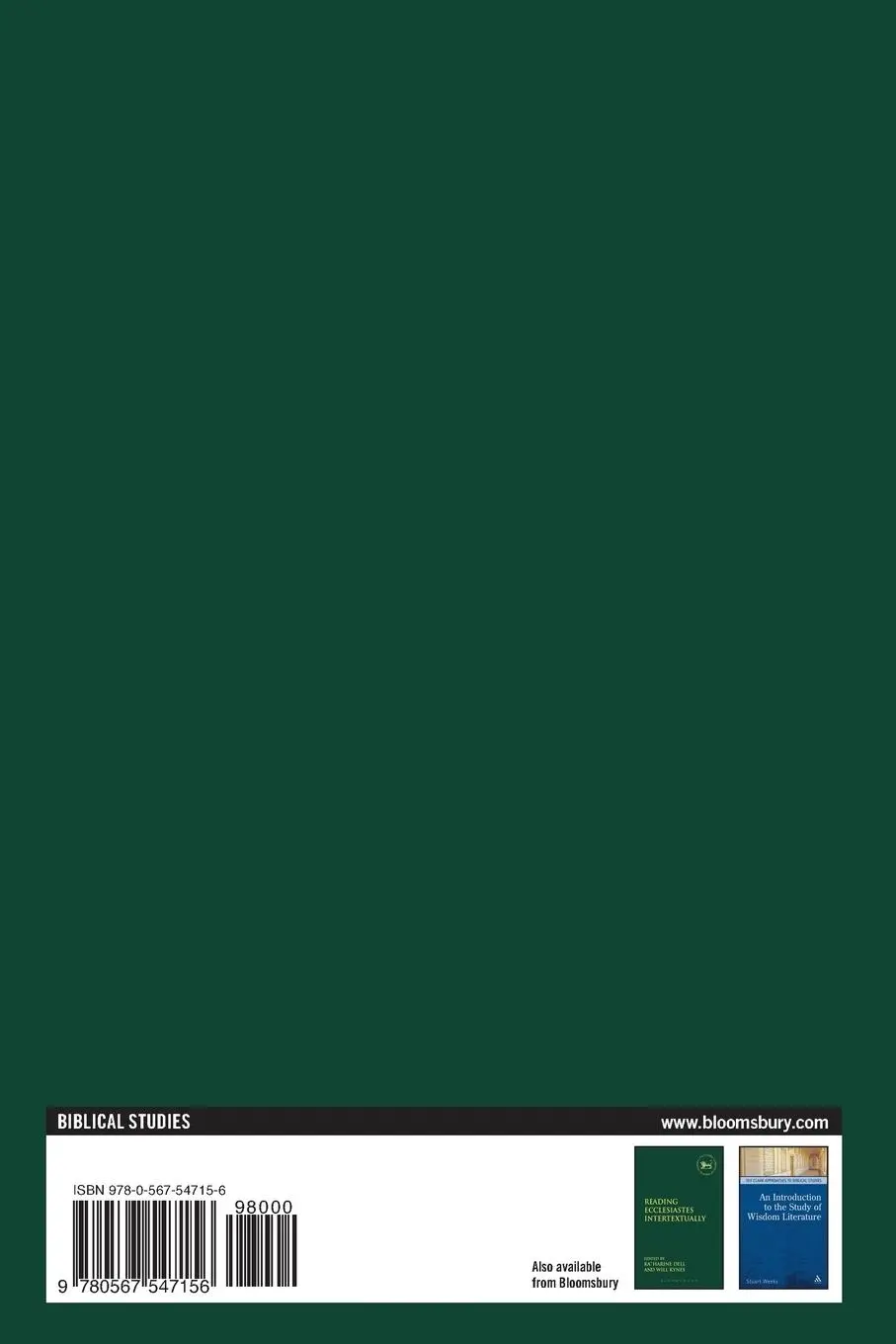 Rückseite: 9780567547156 | Ecclesiastes and Scepticism | Stuart Weeks | Taschenbuch | Englisch