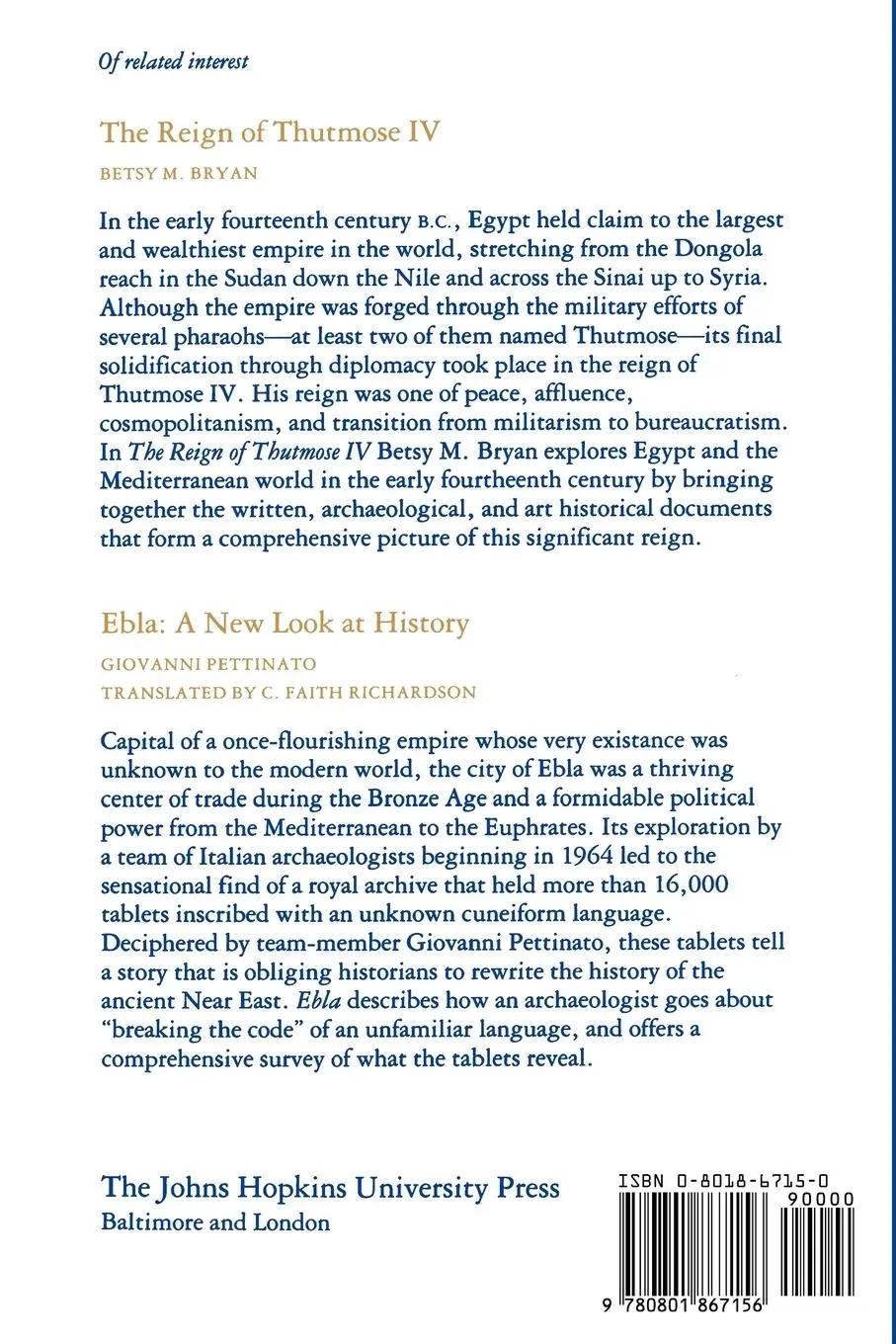 Rückseite: 9780801867156 | The Amarna Letters | William L. Moran | Taschenbuch | Englisch | 1992