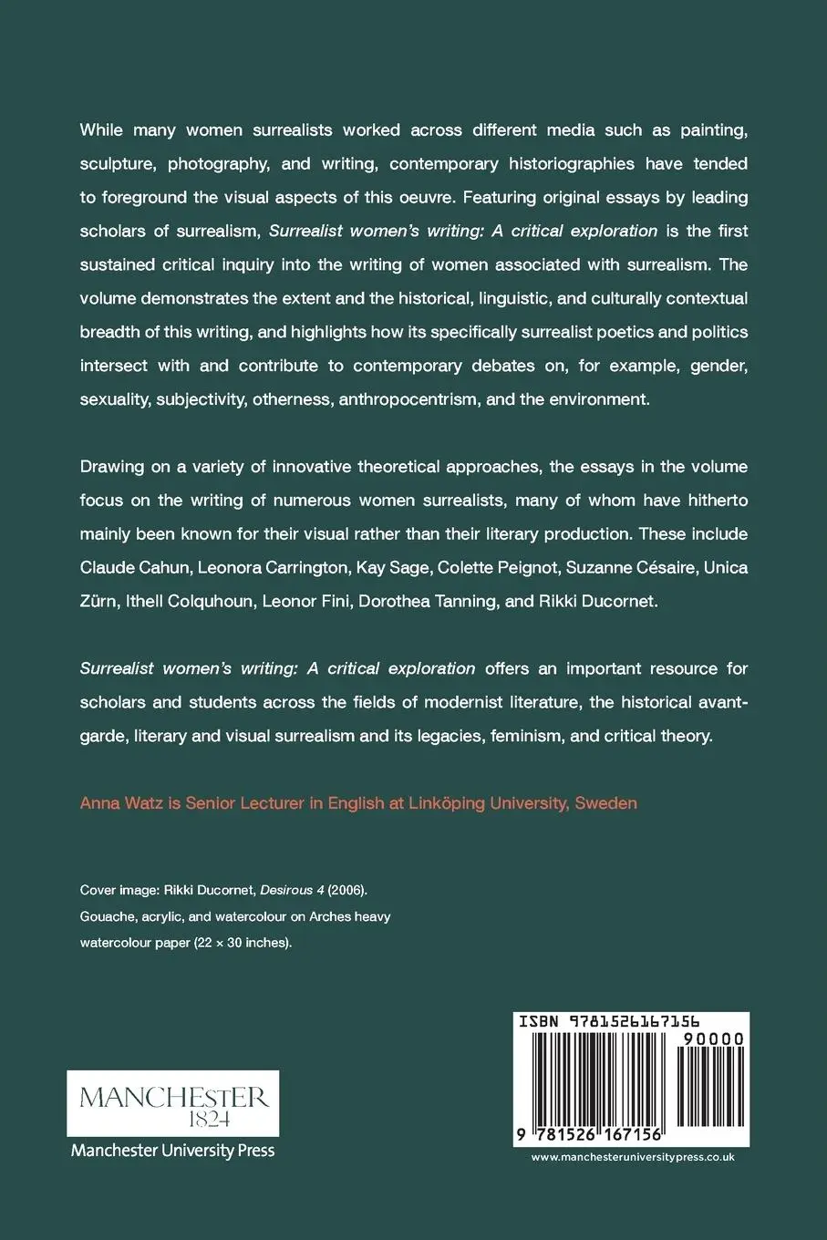 Rückseite: 9781526167156 | Surrealist women's writing | A critical exploration | Anna Watz | Buch