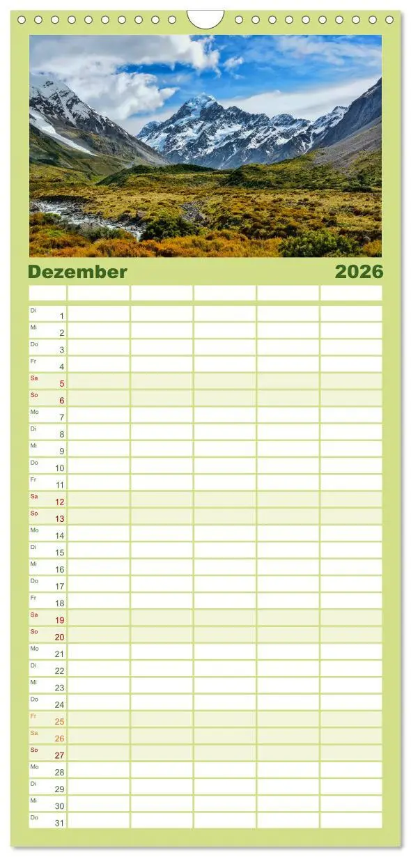 Bild: 9783516517156 | Familienplaner 2026 - Neuseeland - atemberaubend schön mit 5...