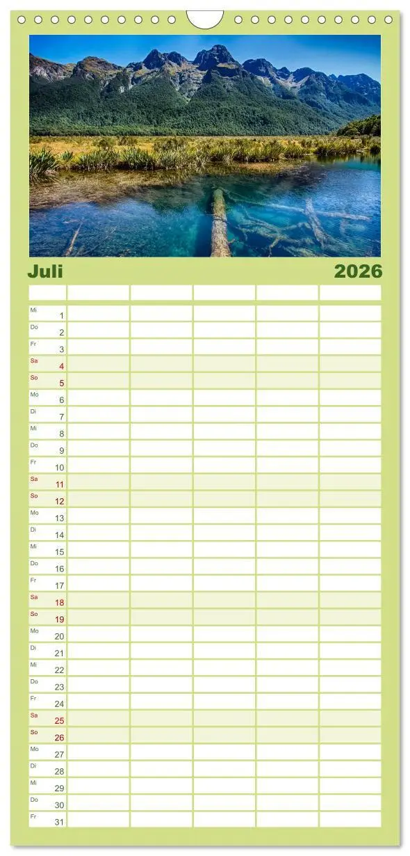 Bild: 9783516517156 | Familienplaner 2026 - Neuseeland - atemberaubend schön mit 5...