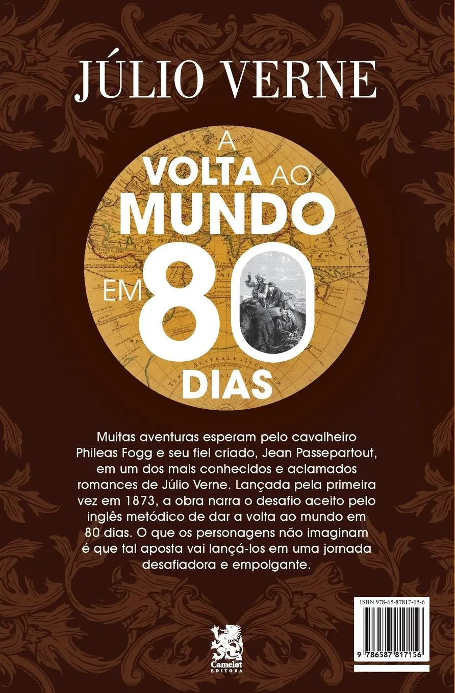 Rückseite: 9786587817156 | A Volta Ao Mundo Em 80 Dias | Júlio Verne | Taschenbuch | 2023